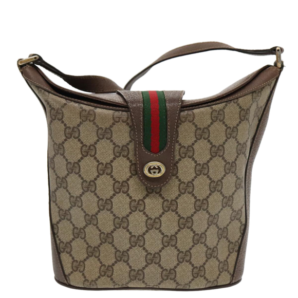 GUCCI GG Supreme Web Sherry Line Shoulder Bag PVC Beige 904 02 081 Auth 96199 - Picture 13 of 16